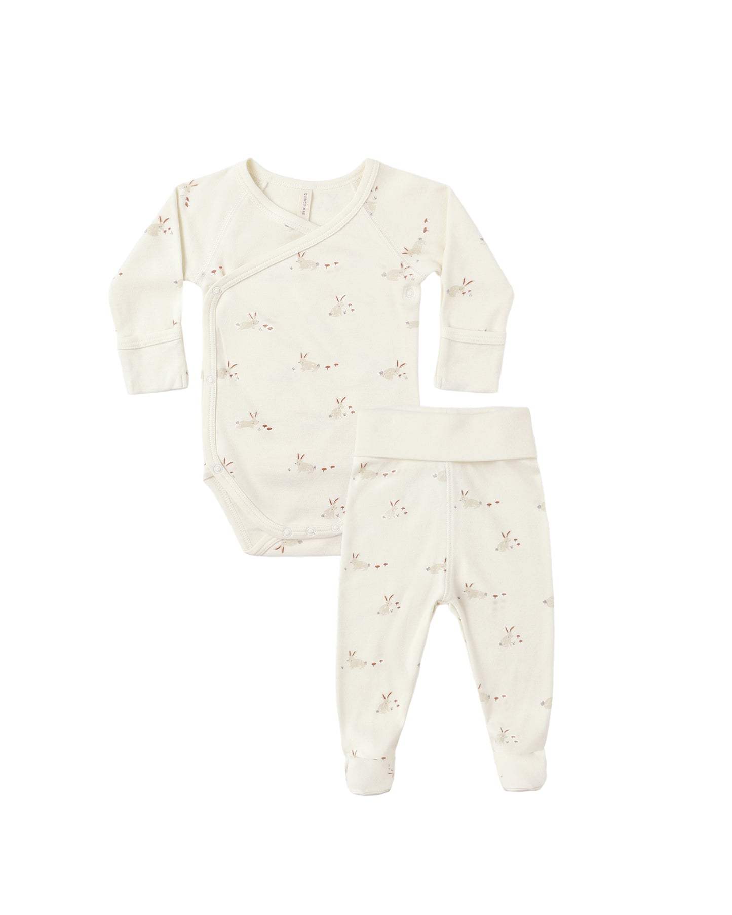 Quincy Mae Side Snap Bodysuit + Pant Set | Bunnies