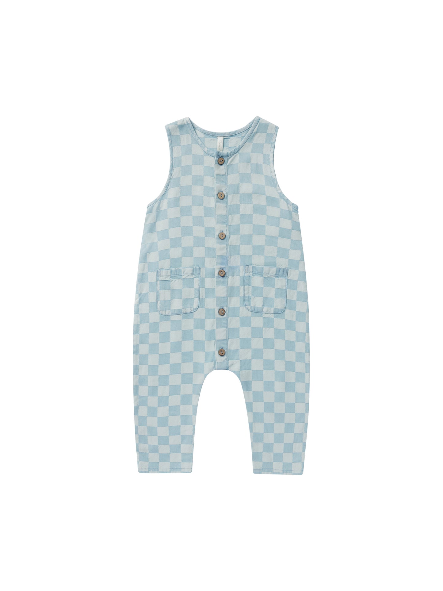 Rylee & Cru Woven Jumpsuit Blue Check