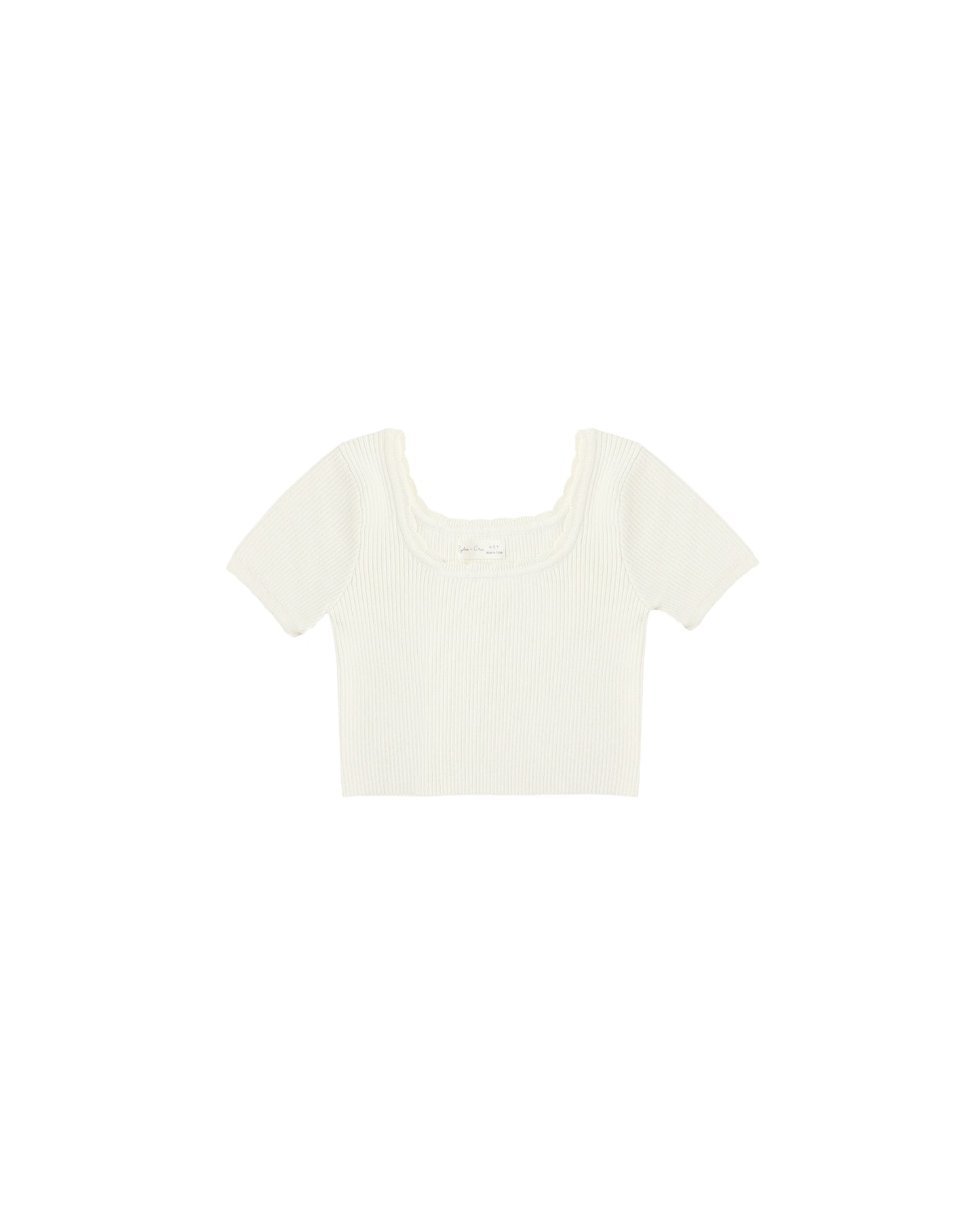 Rylee + Cru Scallop Tee | Natural *Pre-Order*
