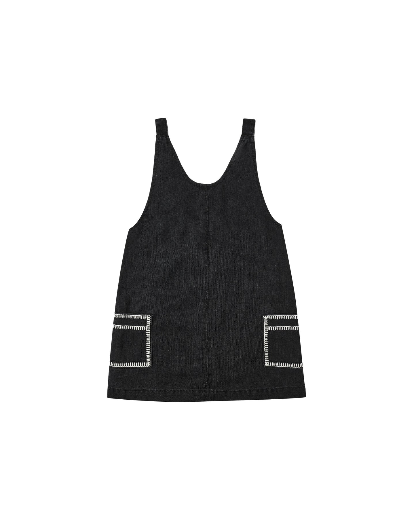 Rylee + Cru V-Neck Overall Dress Washed Black