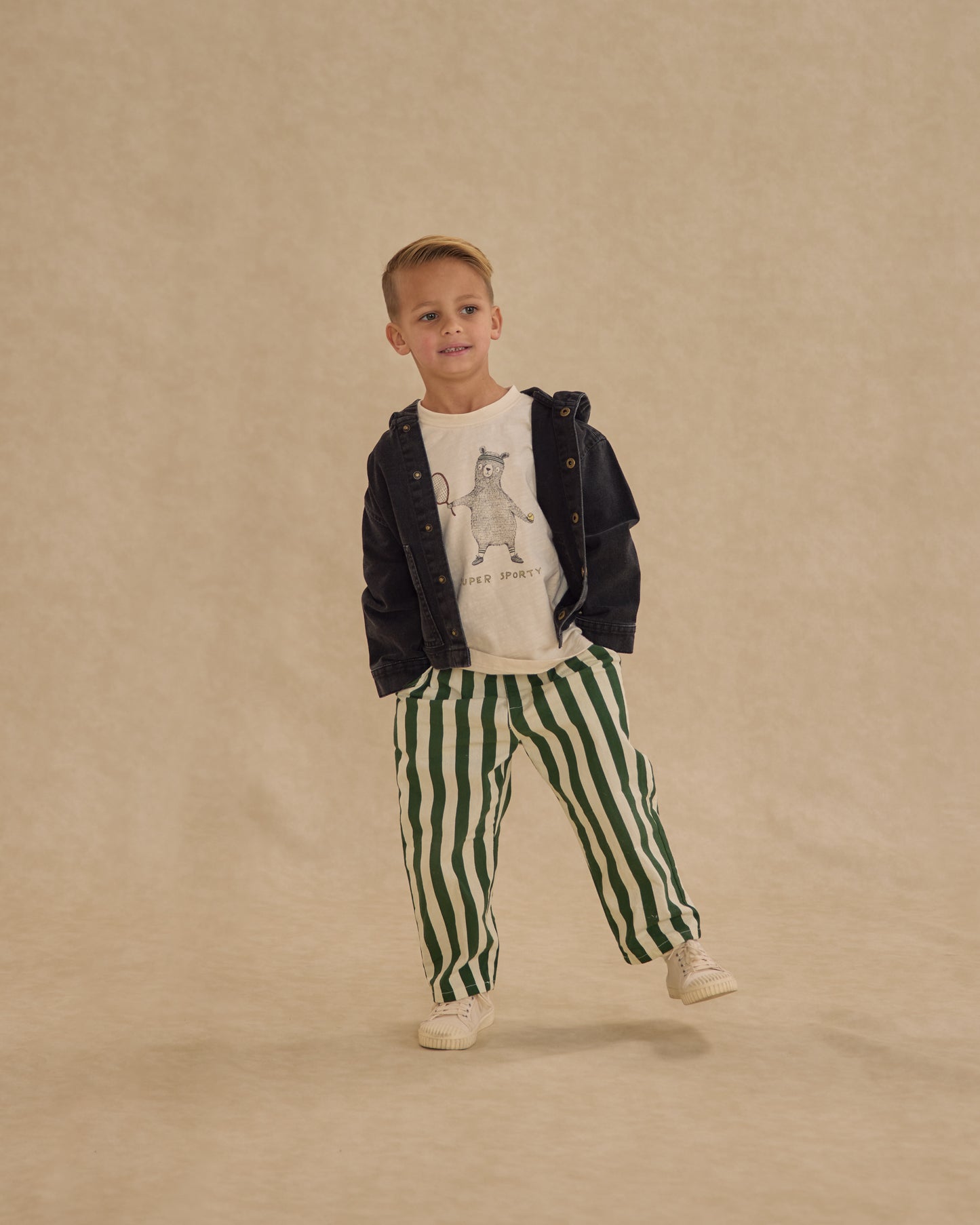 Rylee + Cru Baggy Pant Green Stripe