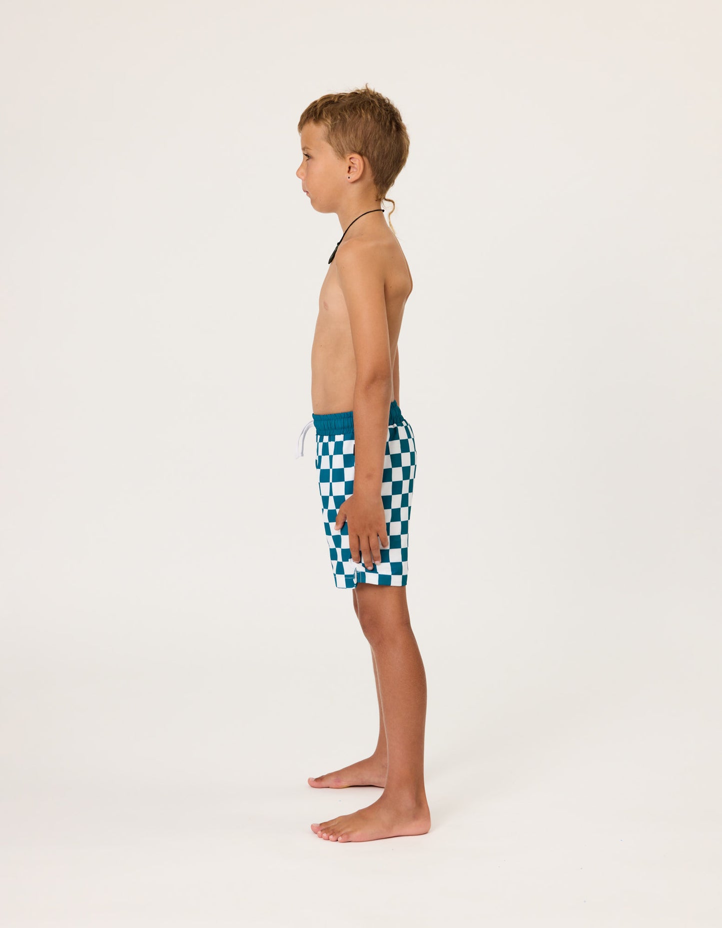 Radicool Chequerboard Boardies Petrol | White