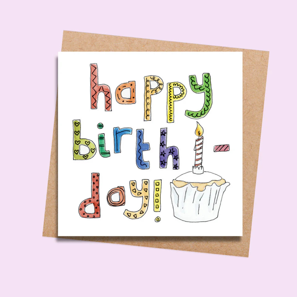 Happy Birthday Cupcake Greeting Card