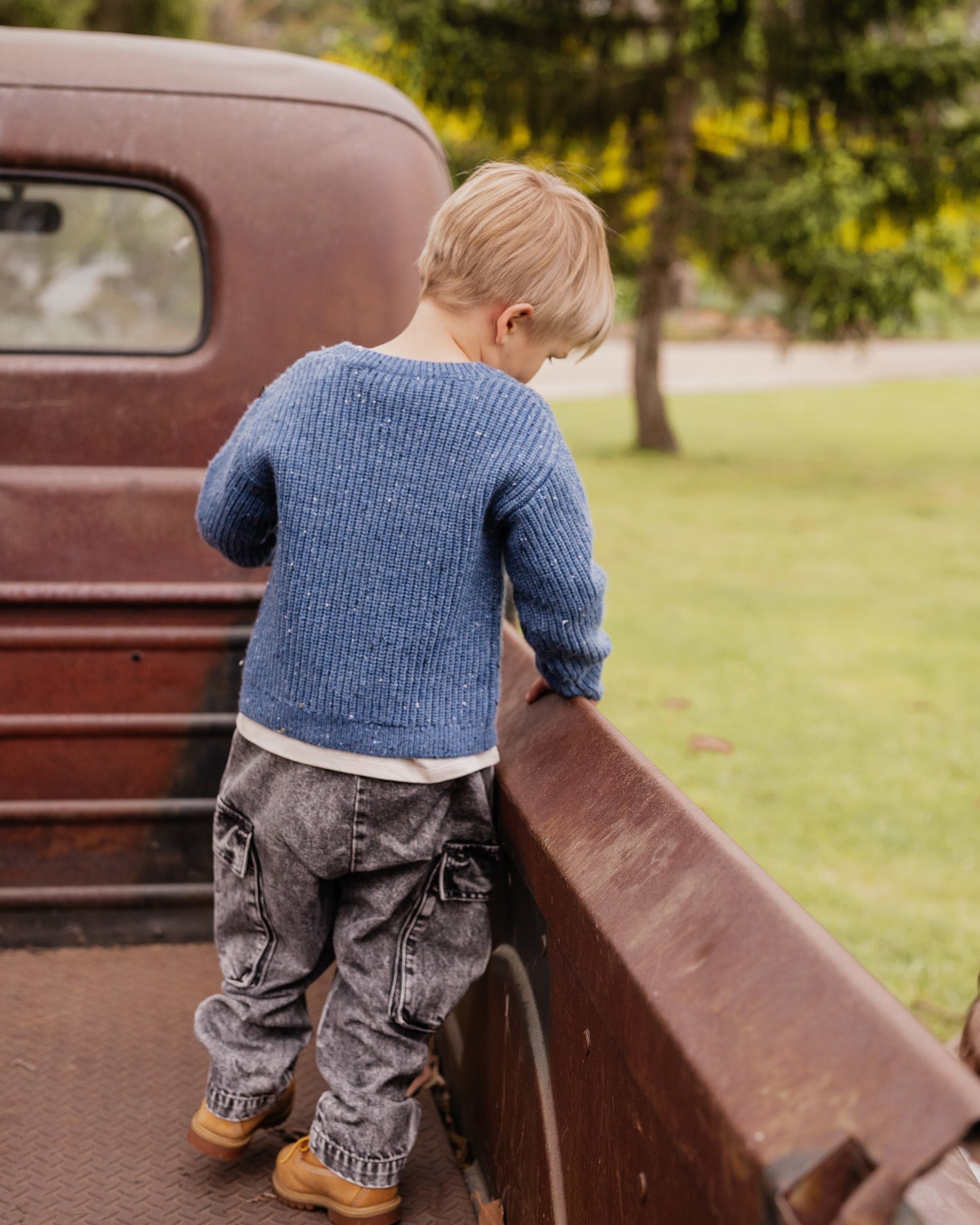 Minihaha Boys Washed Black Pull On Cargo Jeans