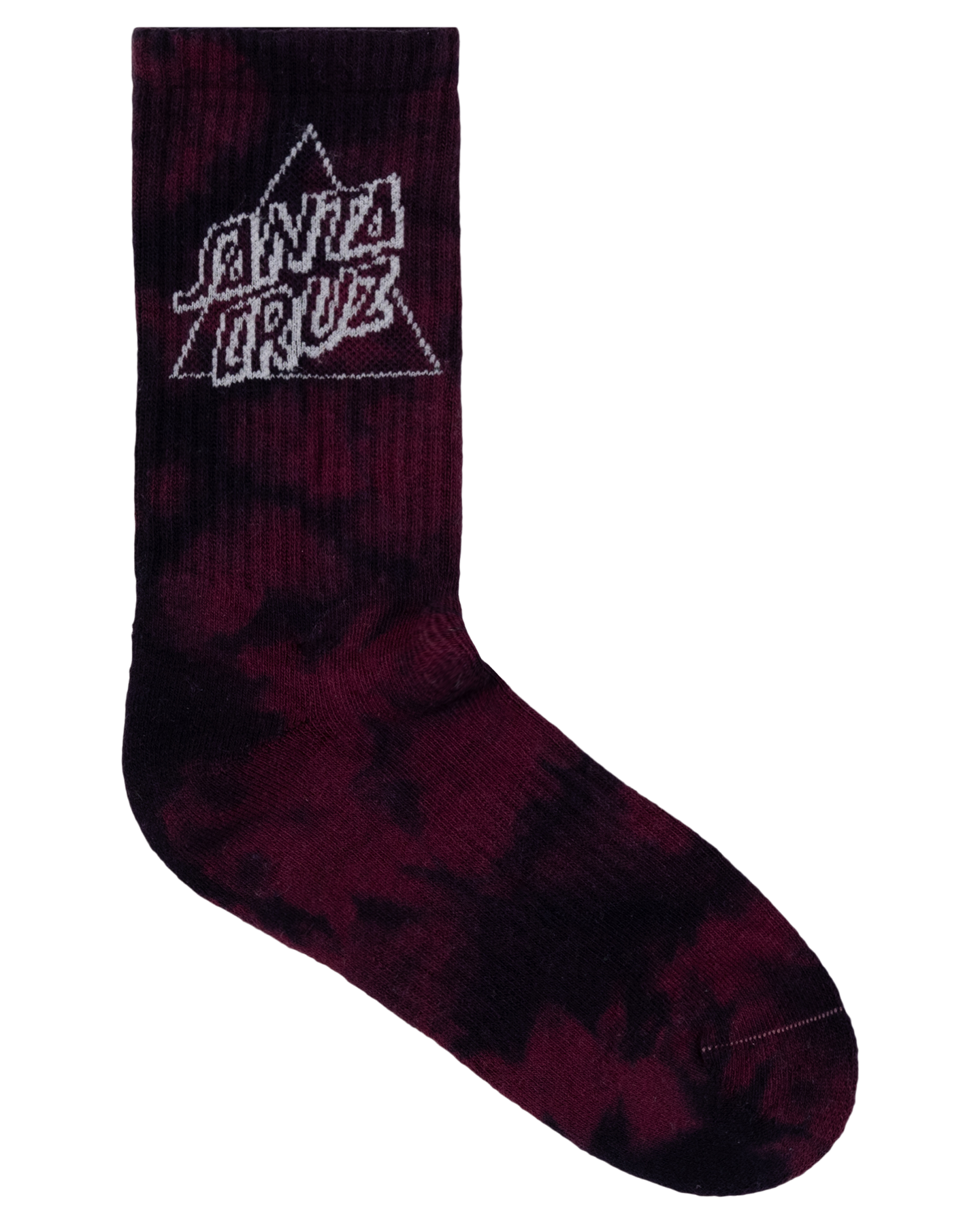 Santa Cruz Not A Dot Crew Sock 2pack Maroon Tie Dye | Slate Tie Dye