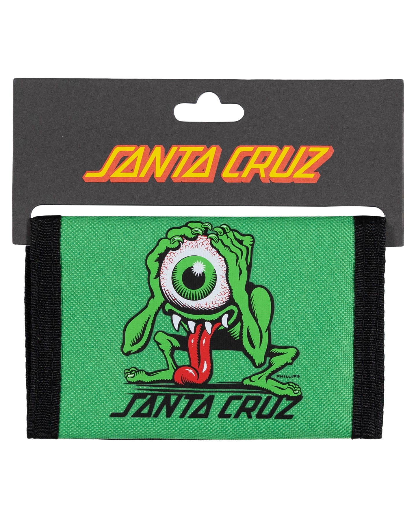 Santa Cruz Eyegore Strip Velcro Wallet Light Green