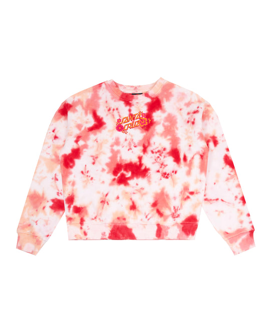 Santa Cruz Free Spirit Floral Stack Front Sweater Pink Coral Tie Dye