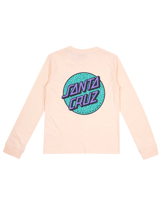 Santa Cruz Sprinkle Dot Long Sleeve Tee Pink Coral