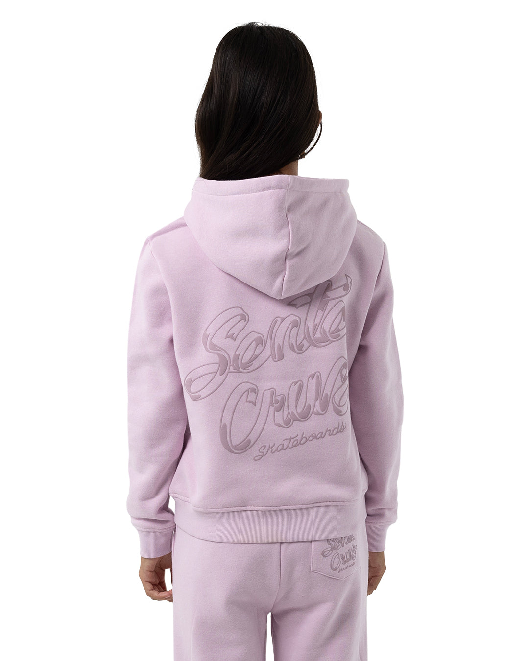 Santa Cruz OS Ribbon Script Chest Hoodie Pink
