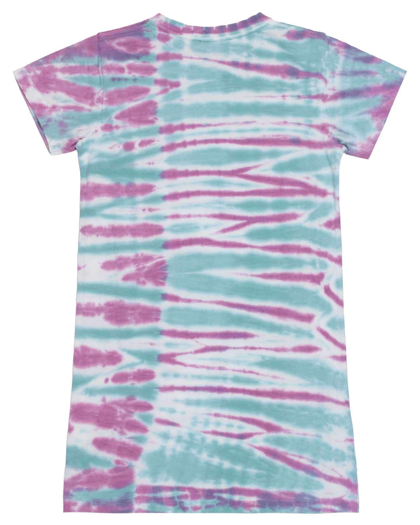 Santa Cruz Short Sleeve Dress Checker Block Front Ocean Tie Dye