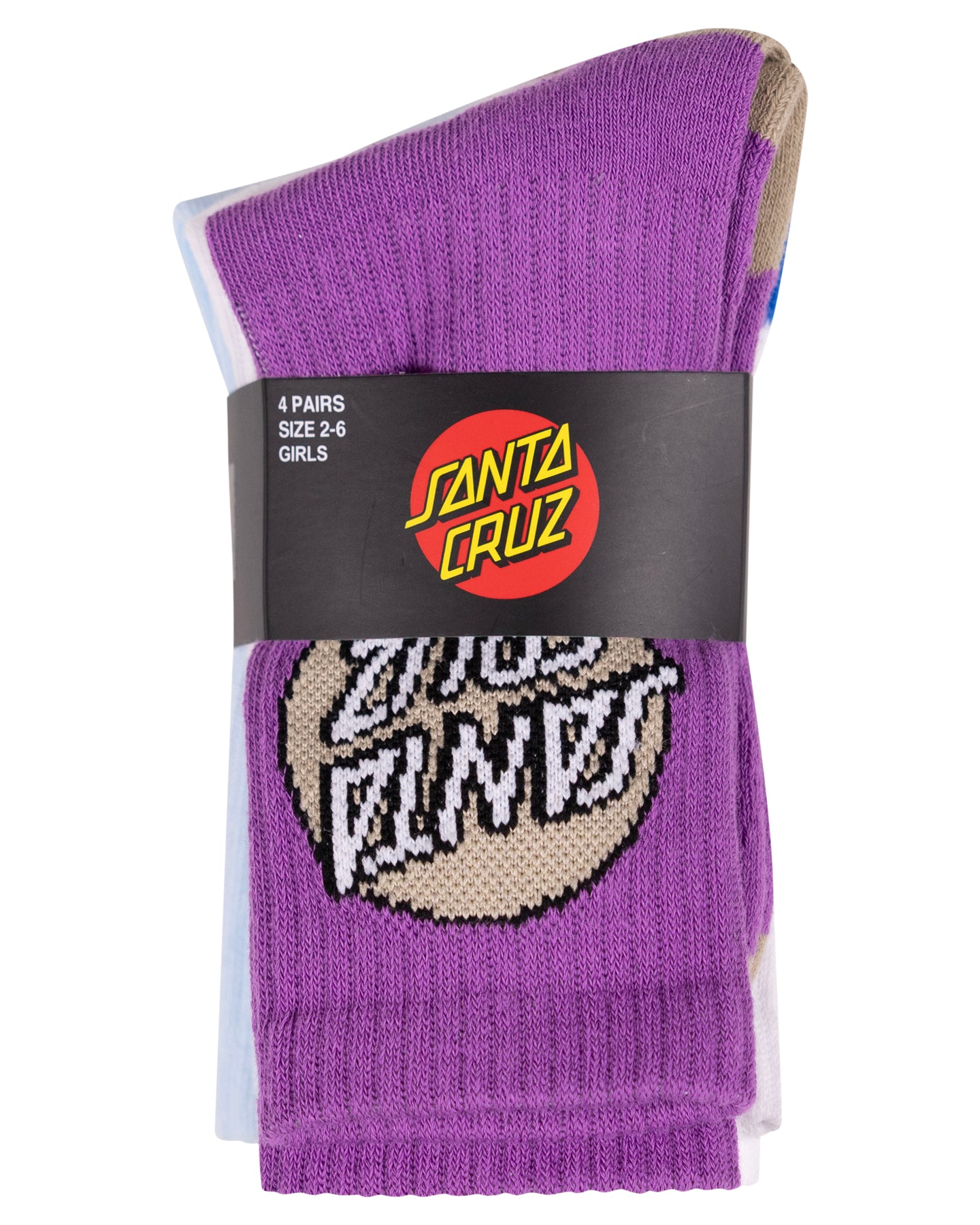 Santa Cruz Other Dot Crew Sock 4 Pack Blue Aura | White