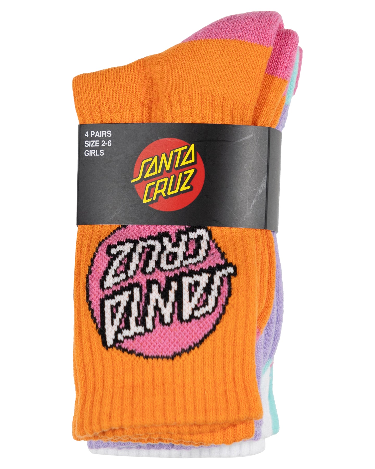 Santa Cruz Other Dot Crew Sock 4 Pack Orange | Lavender | White | Aqua