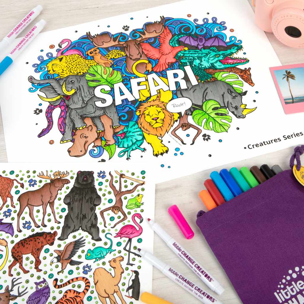 Little Change Creators Re-FUN-Able Colouring Set Safari