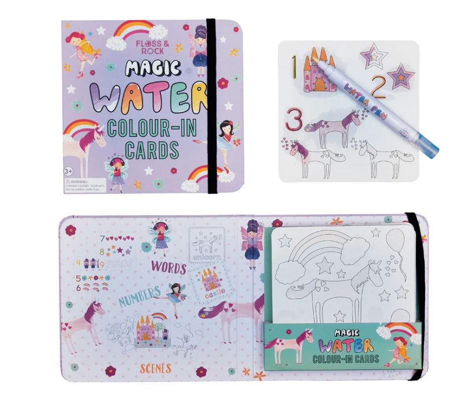 Floss & Rock Magic Colour Changing Water Cards | Fairy Unicorn