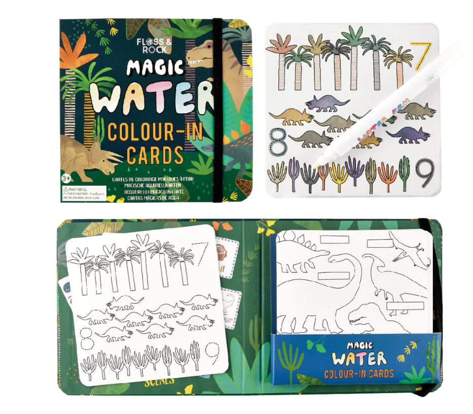 Floss & Rock Magic Colour Changing Water Cards | Dinosaur
