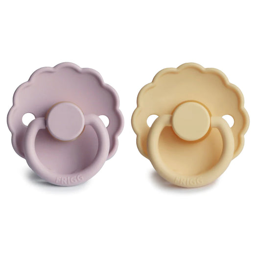 Frigg Daisy Natural Rubber Pacifiers Soft Lilac | Pale Daffodil