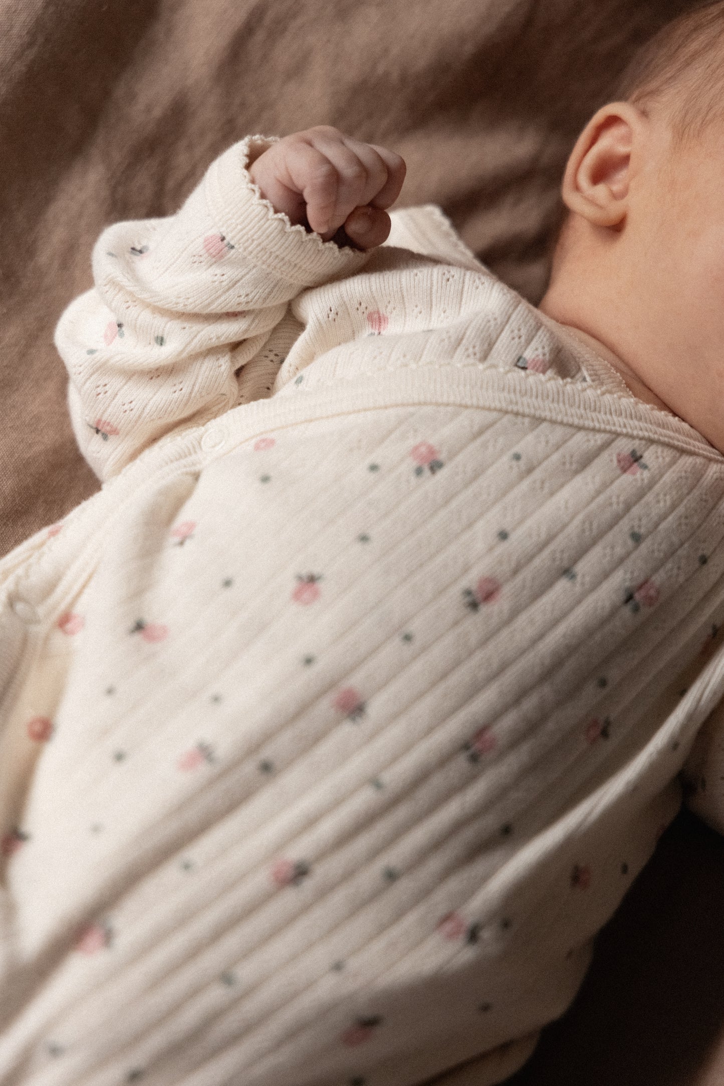 Nature Baby Kimono Stretch & Grow Pointelle Posey Blossom Print