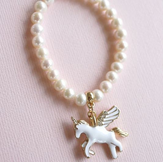 Lauren Hinkley Pearl Bracelet with Unicorn