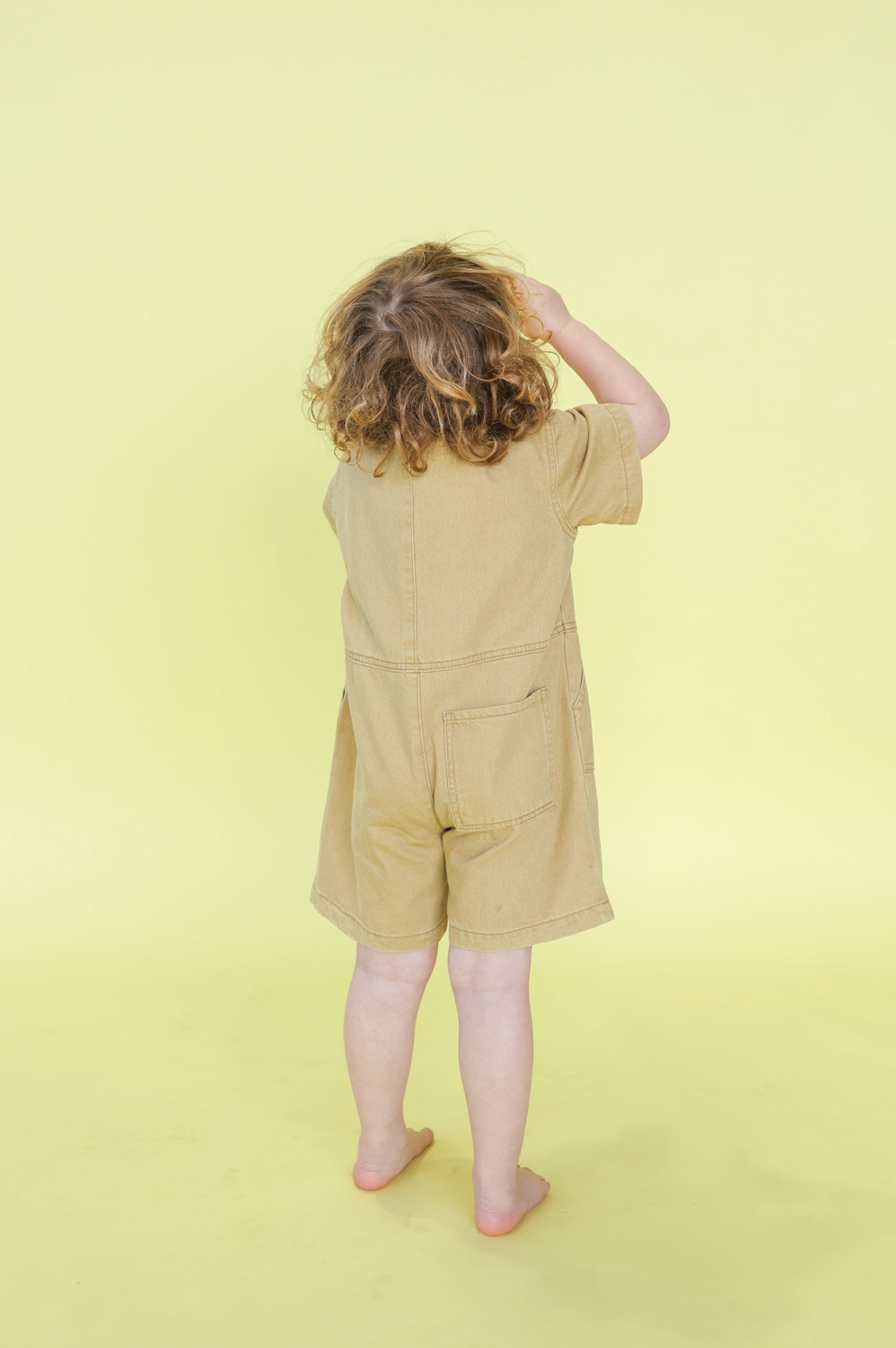 Grown Summer Short Boilersuit Mustard