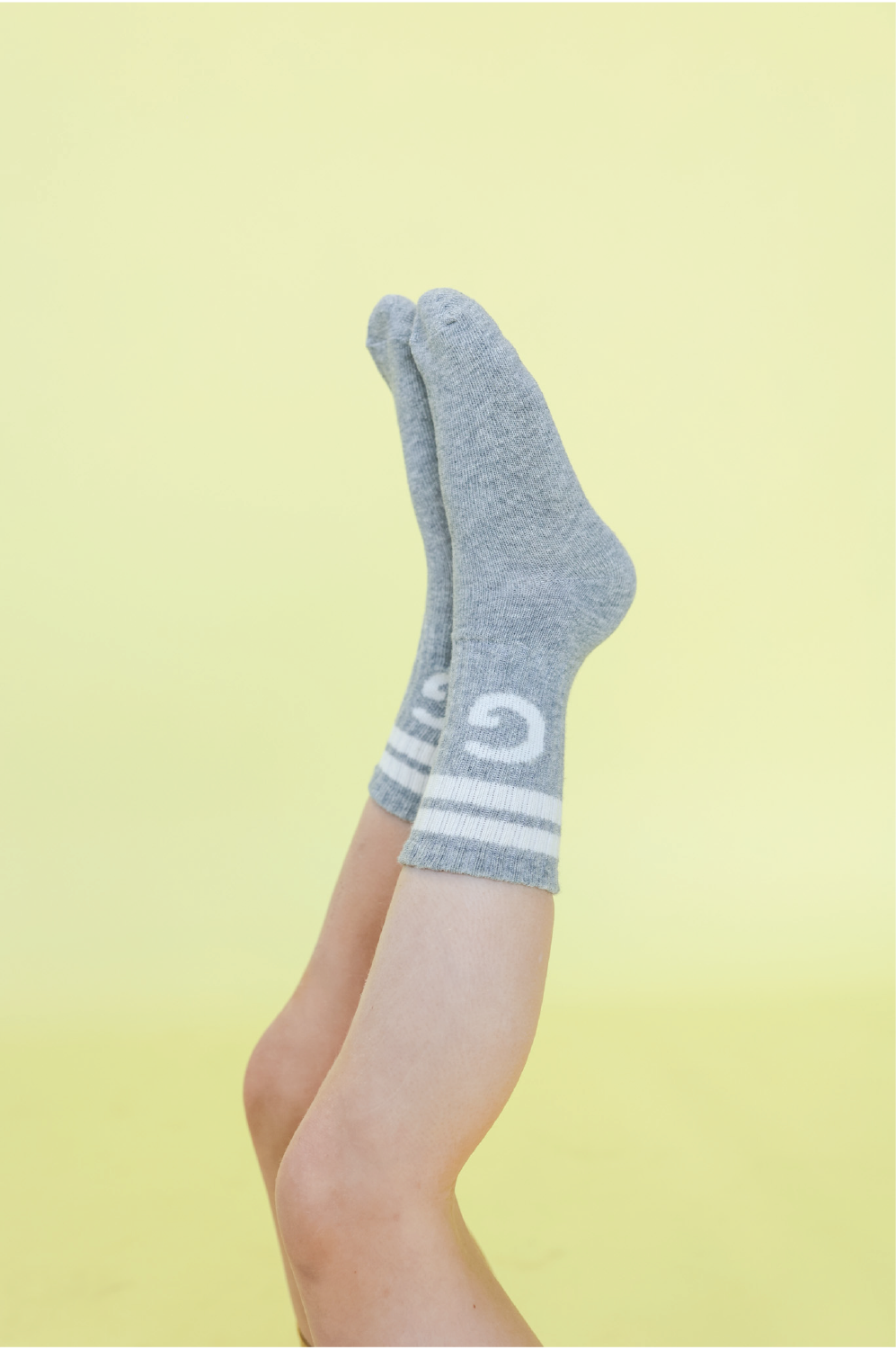 Grown Stripe Logo Socks Grey Marle