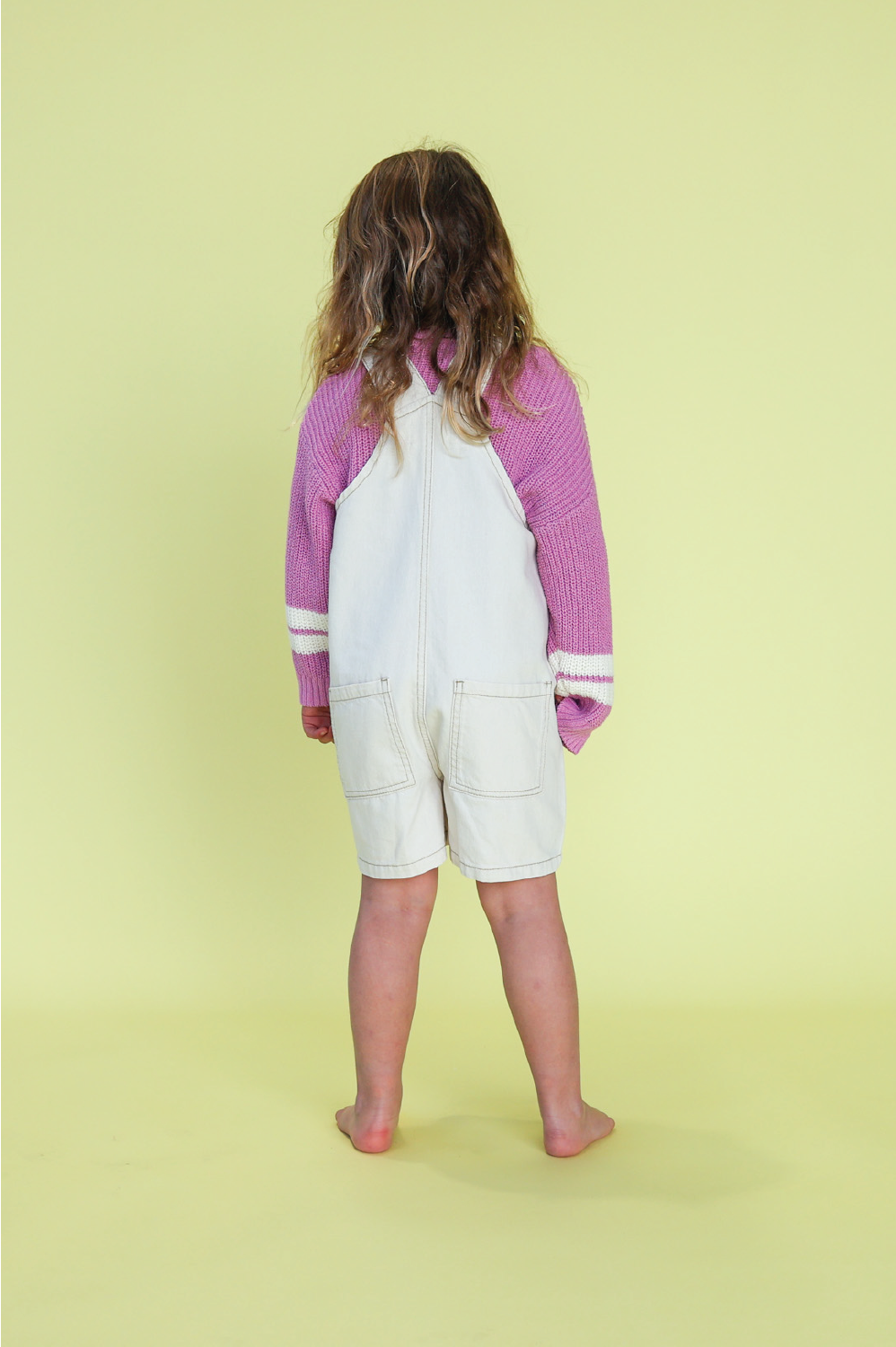 Grown Everyday Twill Short Overalls Milk