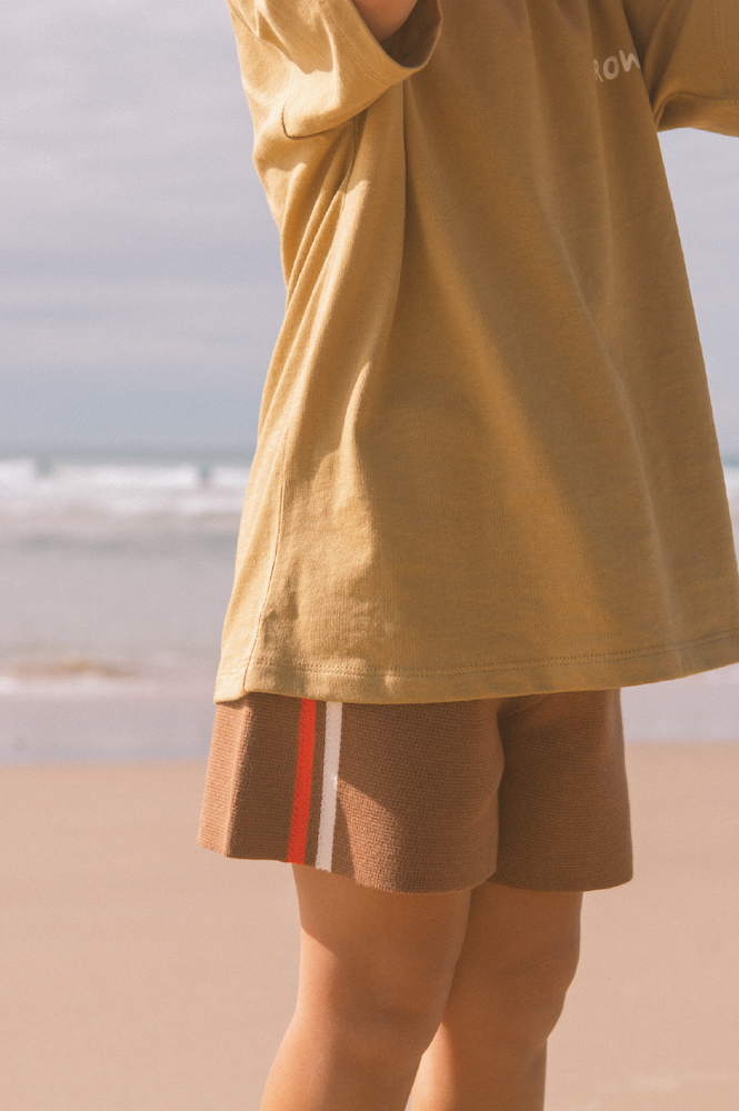 Grown Milano Knit Shorts Brownie