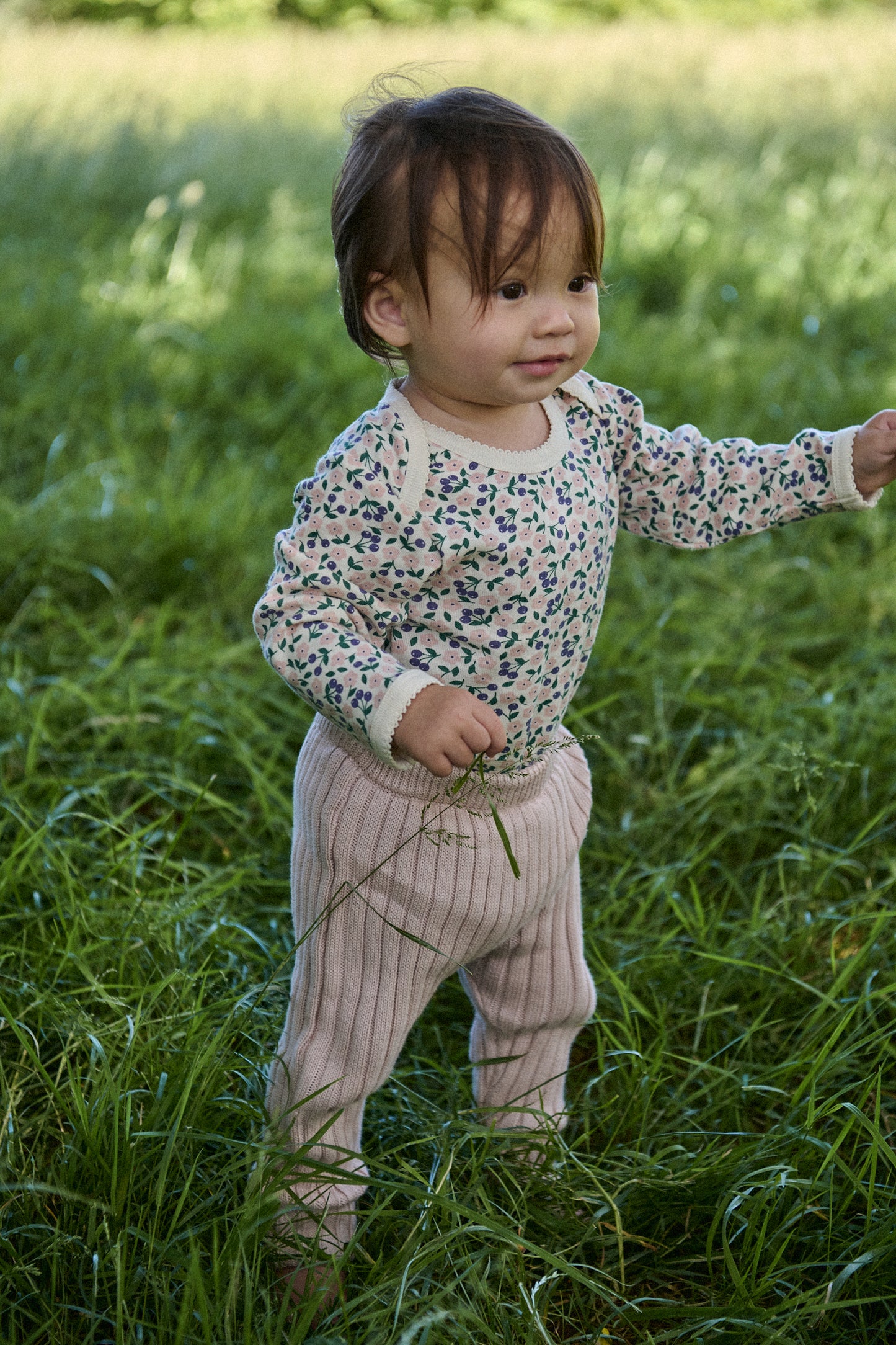 Nature Baby Lou Pants Cotton Knit Rose Dust