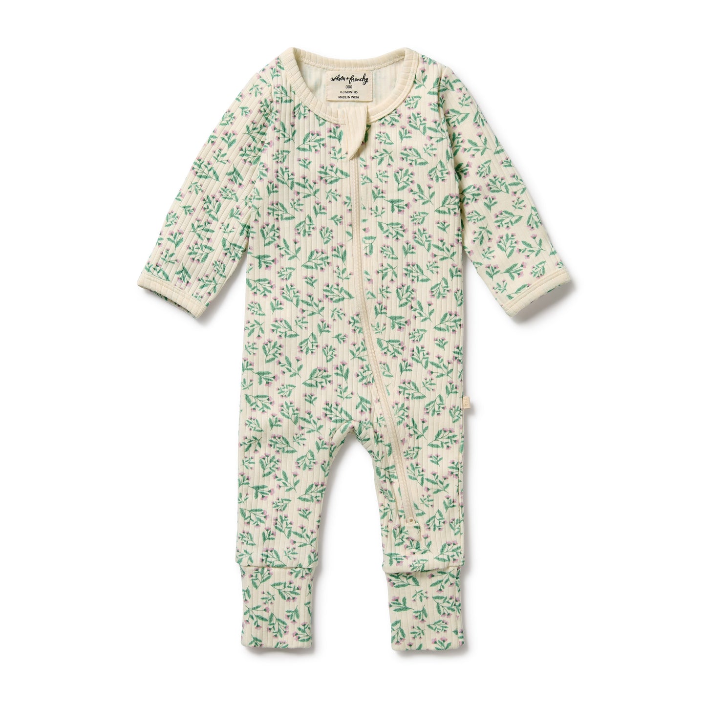 Wilson & Frenchy Organic Zipsuit with Feet Periwinkle