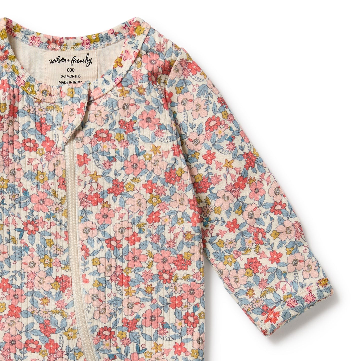 Wilson & Frenchy Organic Zipsuit with Feet Summer Bloom