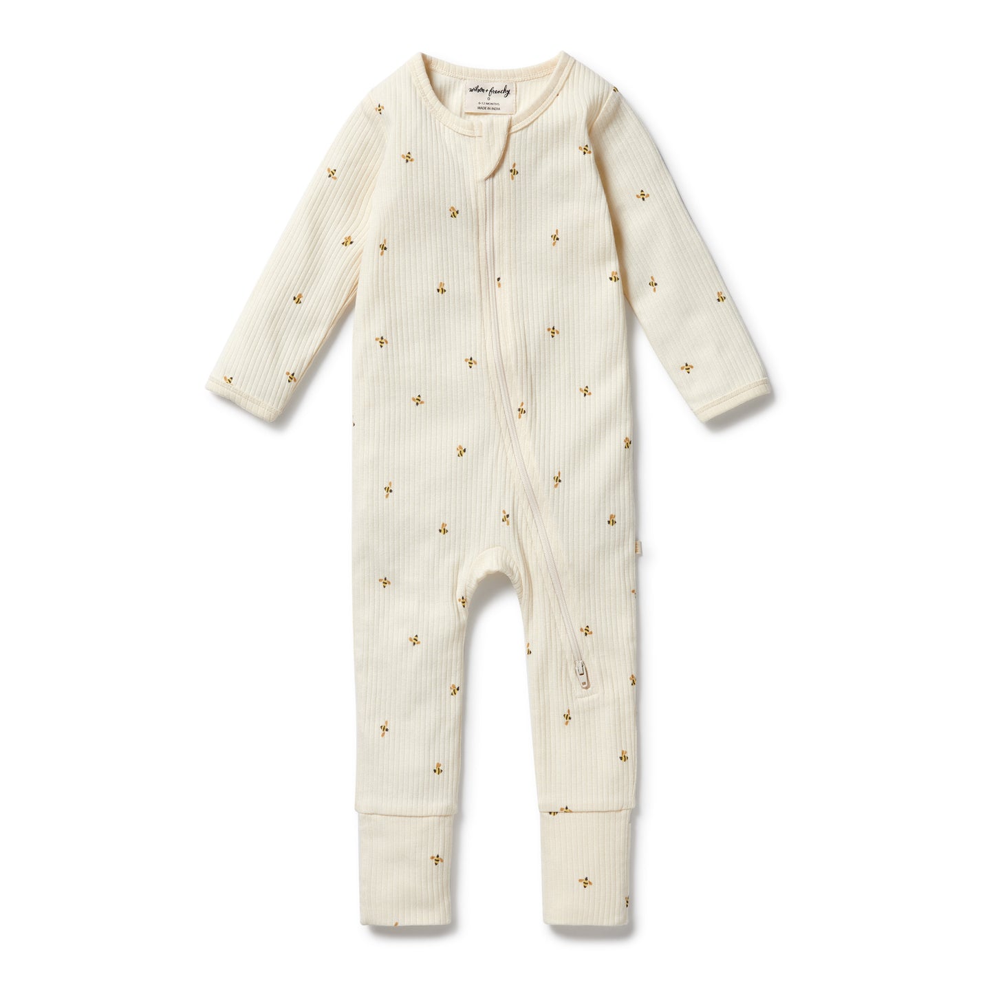 Wilson & Frenchy Organic Zipsuit with Feet Bee Mine