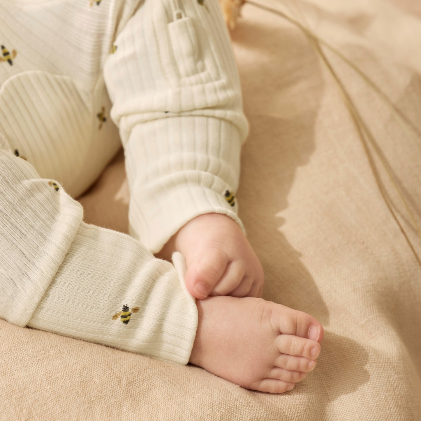 Wilson & Frenchy Organic Zipsuit with Feet Bee Mine