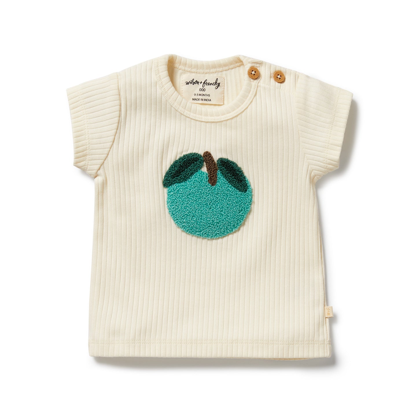Wilson & Frenchy Embroidered Organic Tee Apple Papple