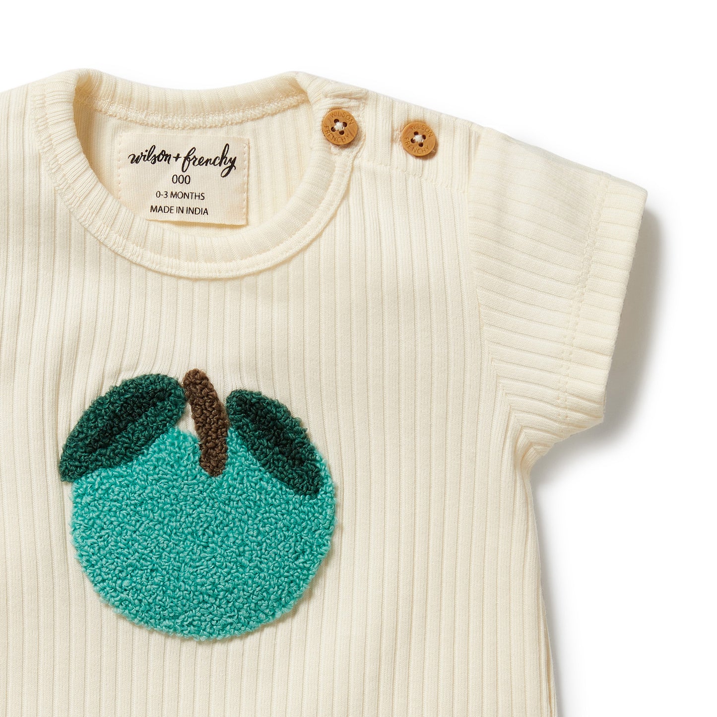 Wilson & Frenchy Embroidered Organic Tee Apple Papple