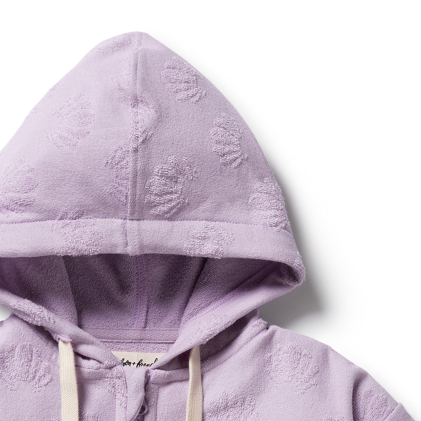 Wilson & Frenchy Organic Terry Hooded Towel Lavender Shells