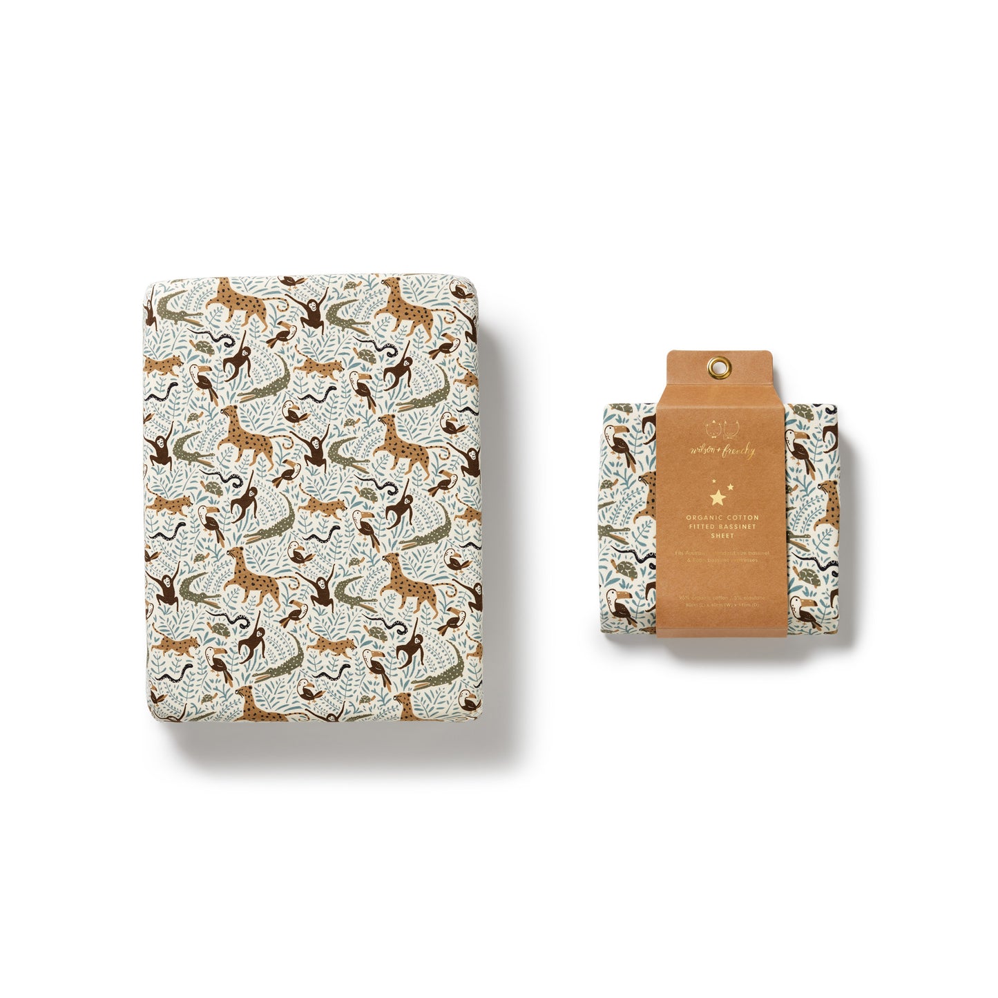 Wilson & Frenchy Organic Bassinet Sheet Mini Jungle