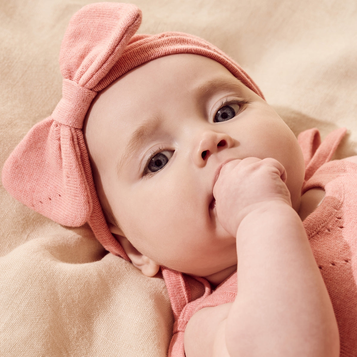 Wilson & Frenchy Organic Knitted Pointelle Playsuit Petal Pink