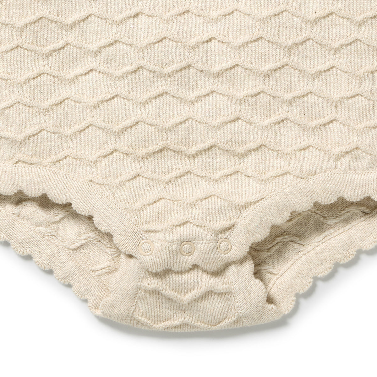 Wilson & Frenchy Organic Knitted Chevron Bodysuit Milk Cloud