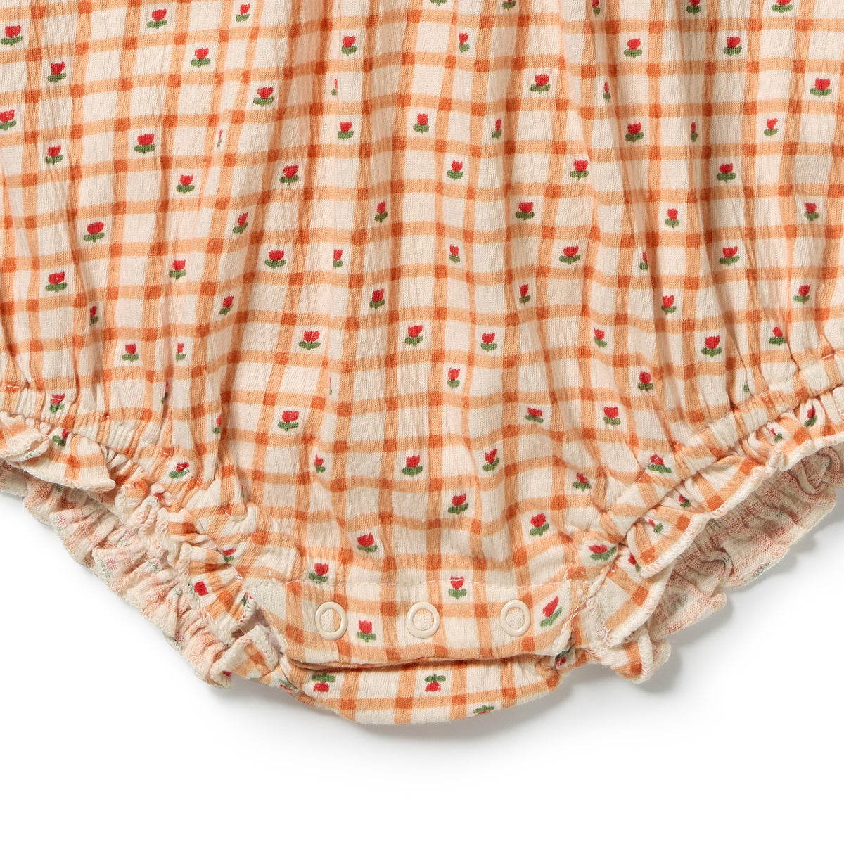 Wilson & Frenchy Organic Crinkle Tie Playsuit Checkerberry