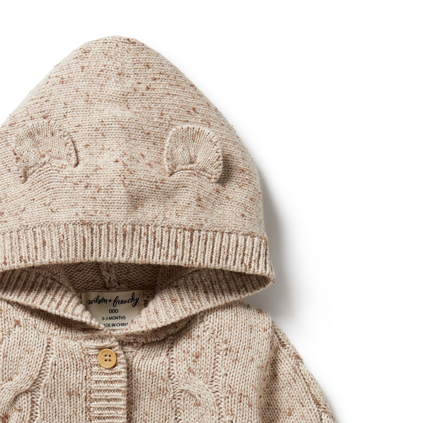 Wilson & Frenchy Knitted Cable Jacket Almond Fleck