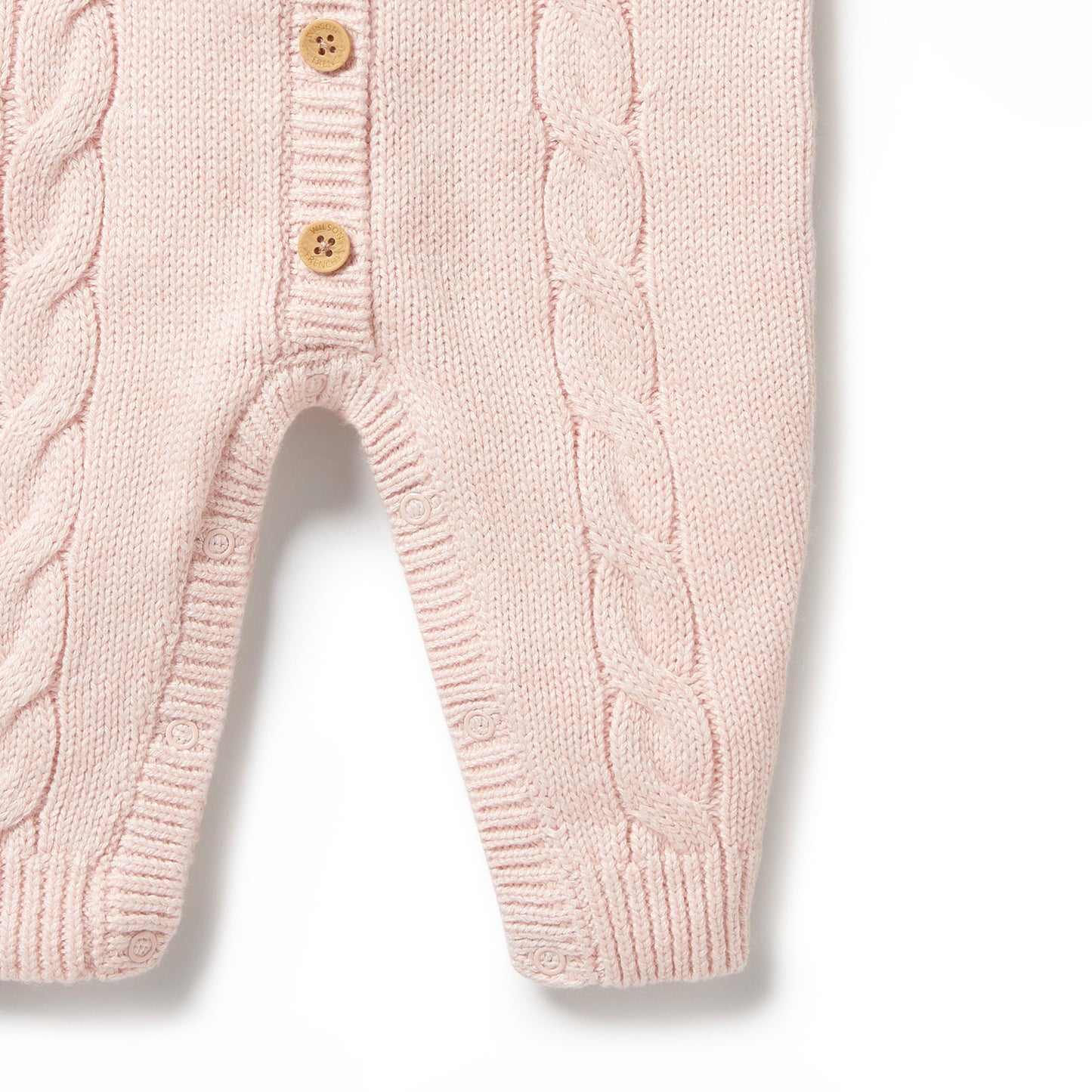 Wilson & Frenchy Knitted Cable Growsuit Pink
