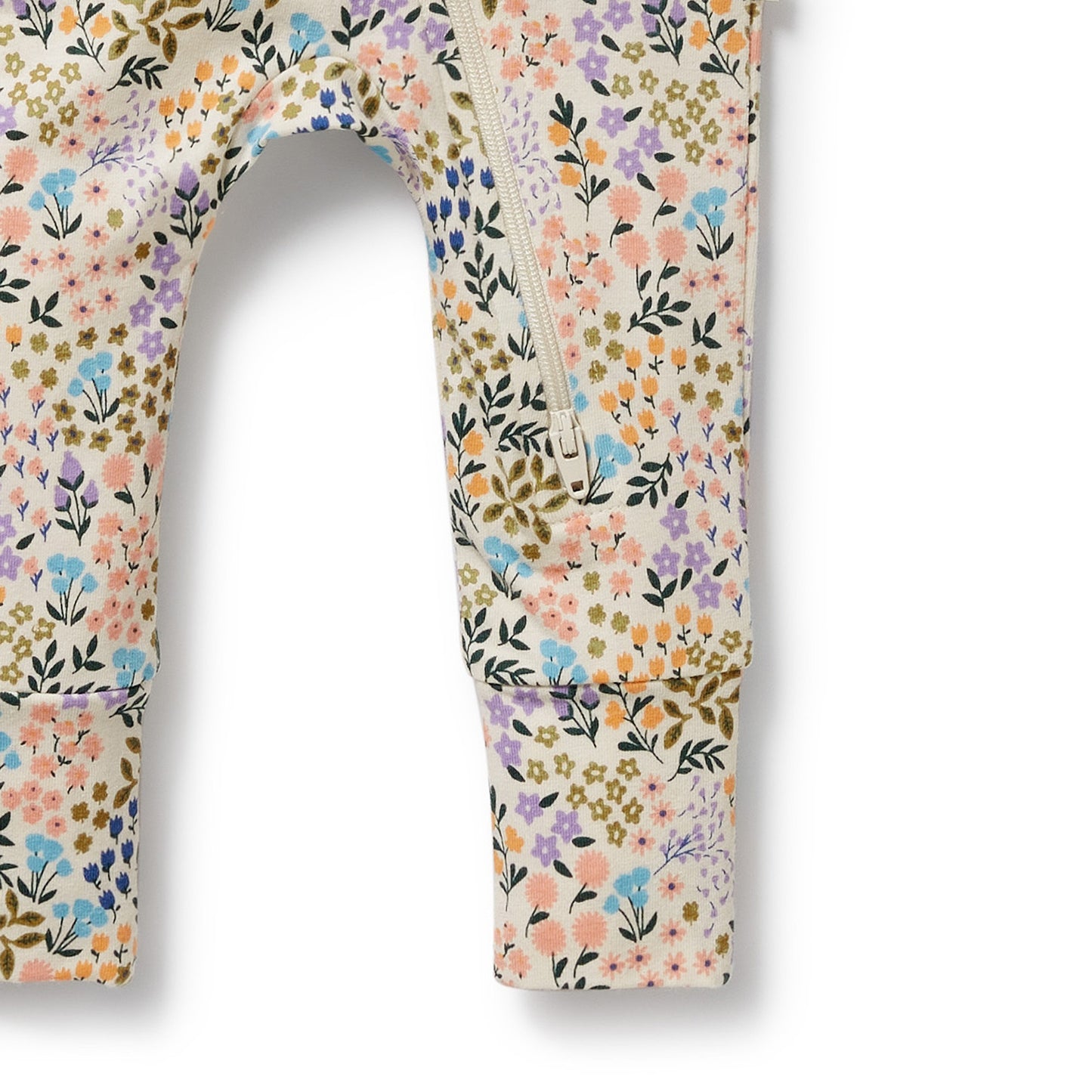 Wilson & Frenchy Organic Zipsuit with Feet Tiny Bloom