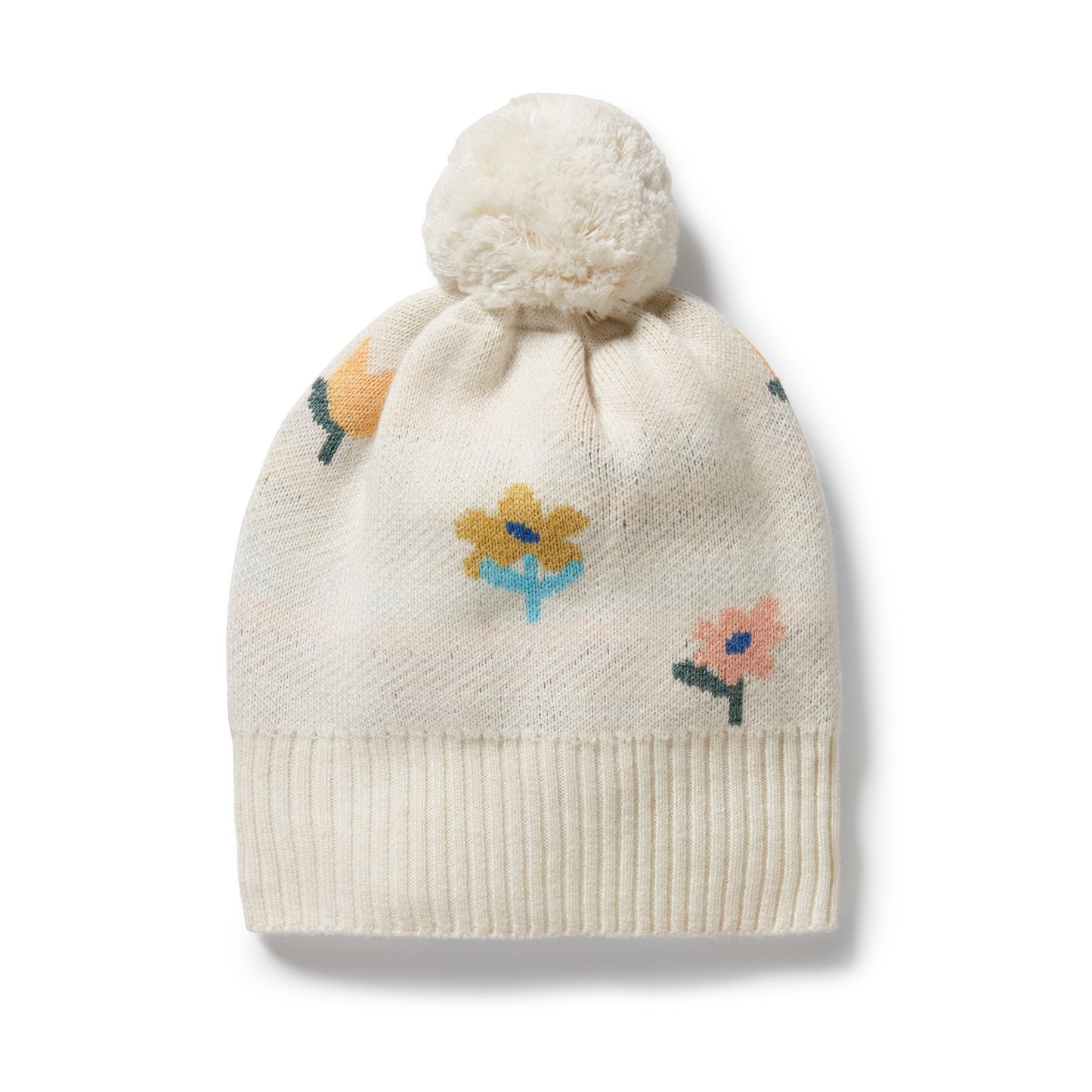 Wilson & Frenchy Organic Knitted Jacquard Hat Flower Pop