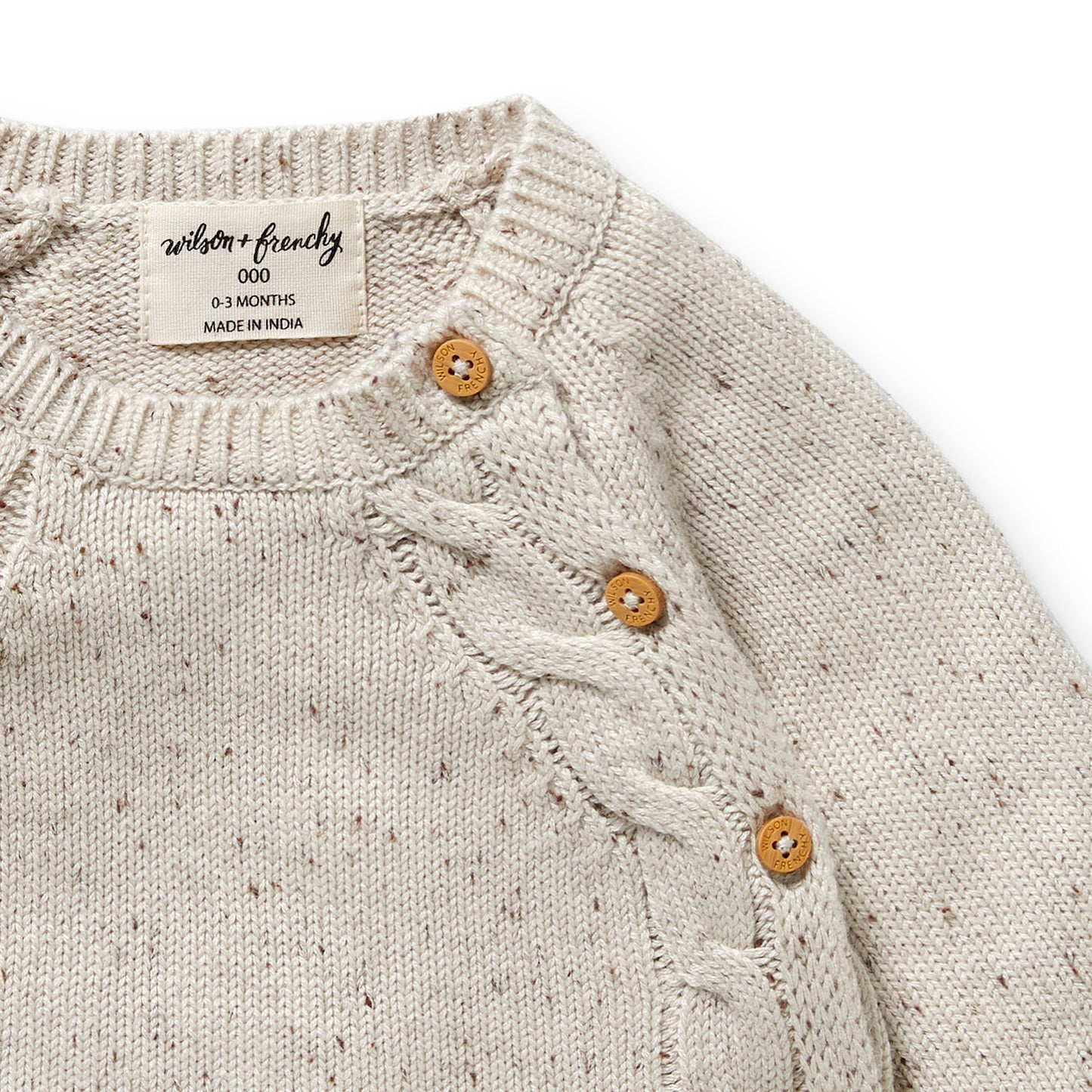 Wilson & Frenchy Organic Knitted Kimono Cardigan Cookie & Cream