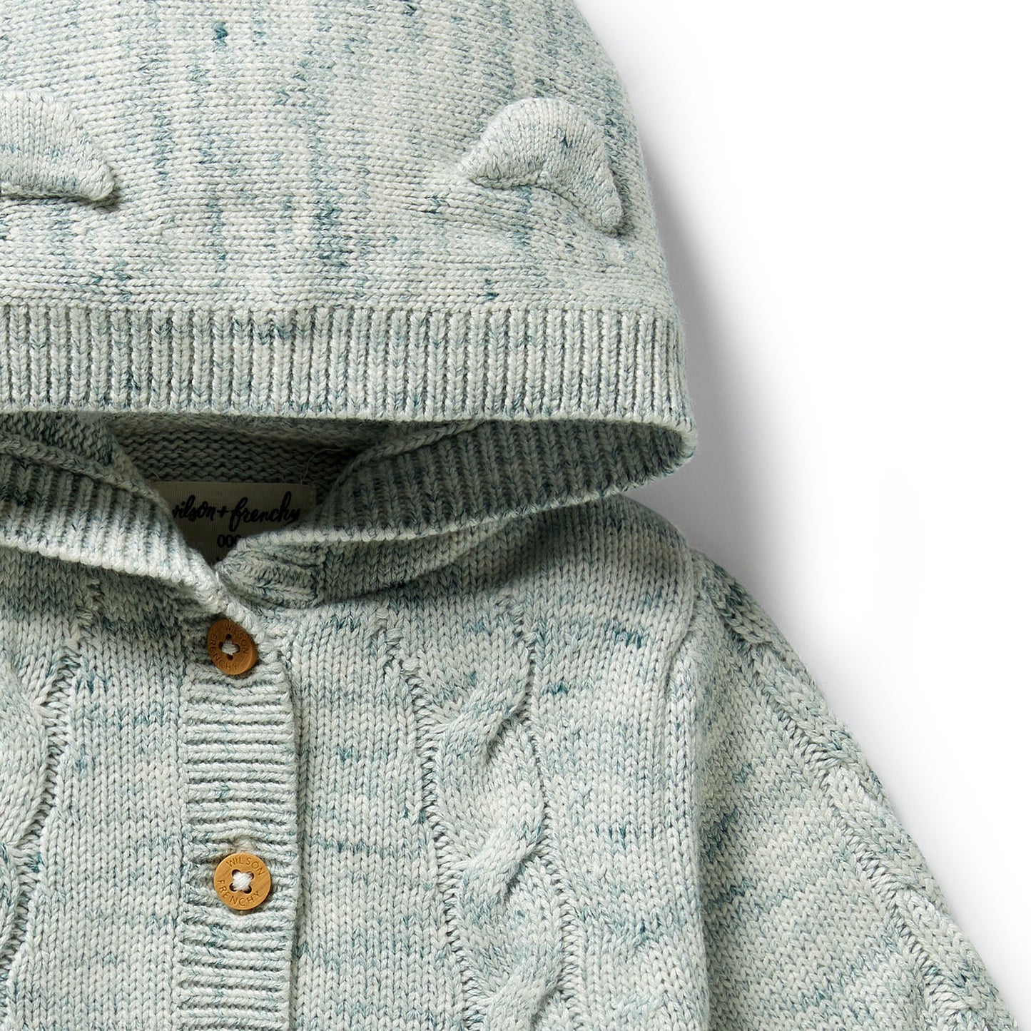 Wilson & Frenchy Knitted Cable Jacket Moss Speckle