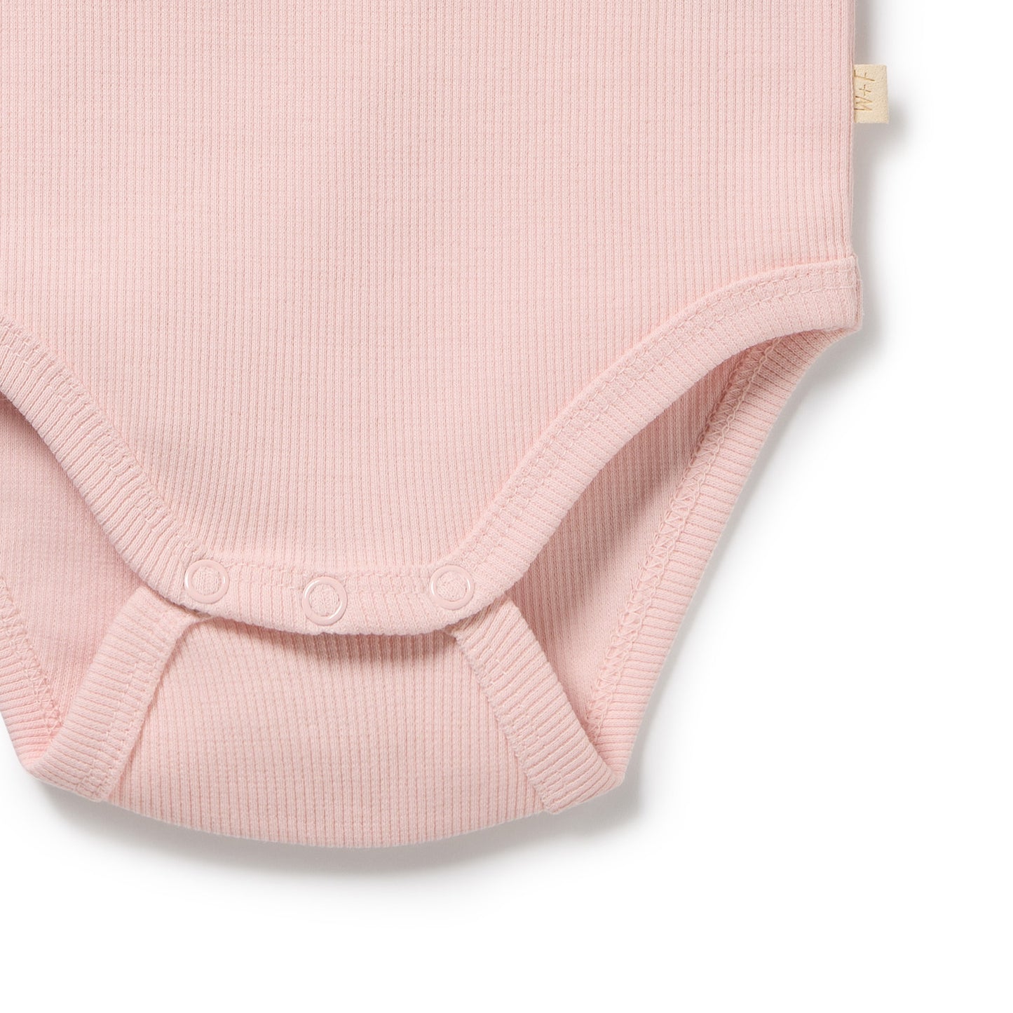 Wilson & Frenchy Organic Rib Long Sleeved Bodysuit Strawberry Cream