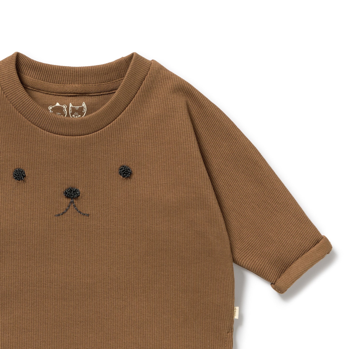 Wilson & Frenchy Organic Rib Long Sleeved Top Nutmeg