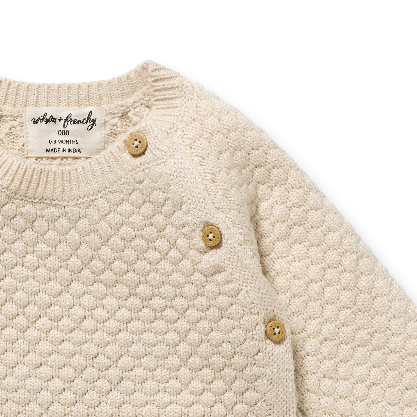 Wilson & Frenchy Knitted Bubble Kimono Cardigan Cream