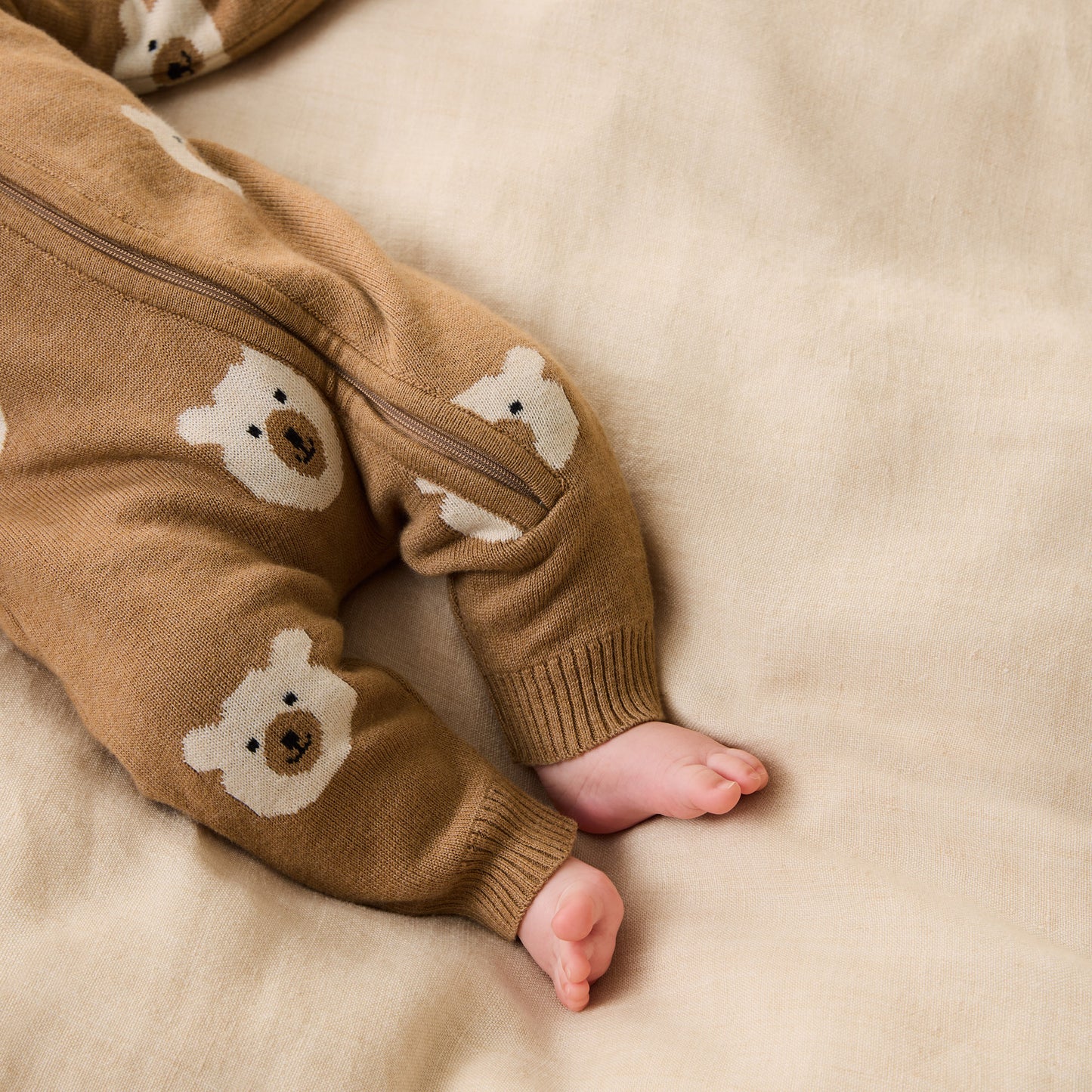 Wilson & Frenchy Organic Knitted Jacquard Growsuit Beary Cute