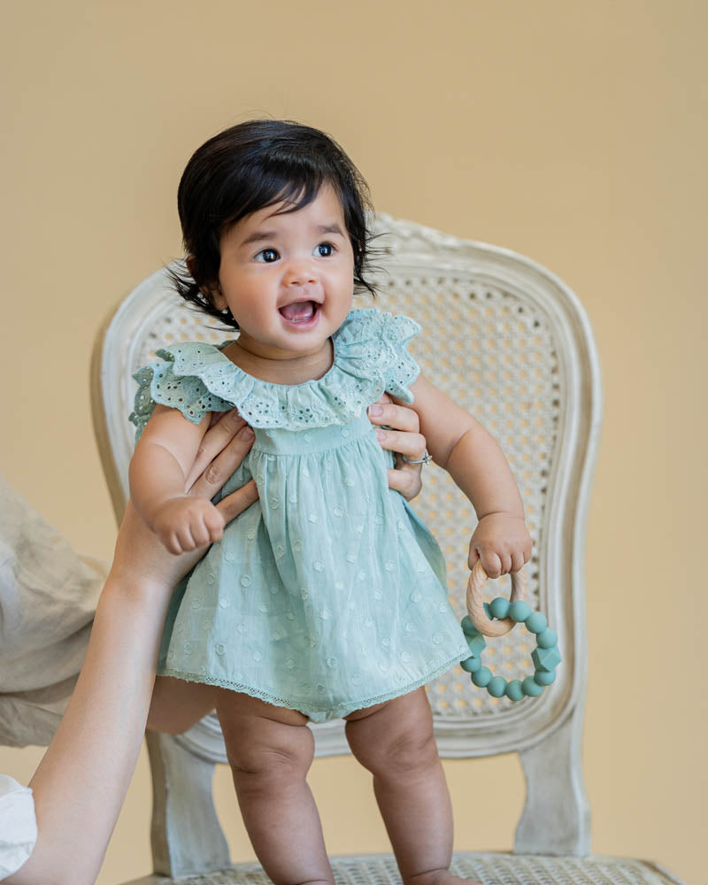Minihaha Anya Dobby Overlay Bodysuit Dusky Sage