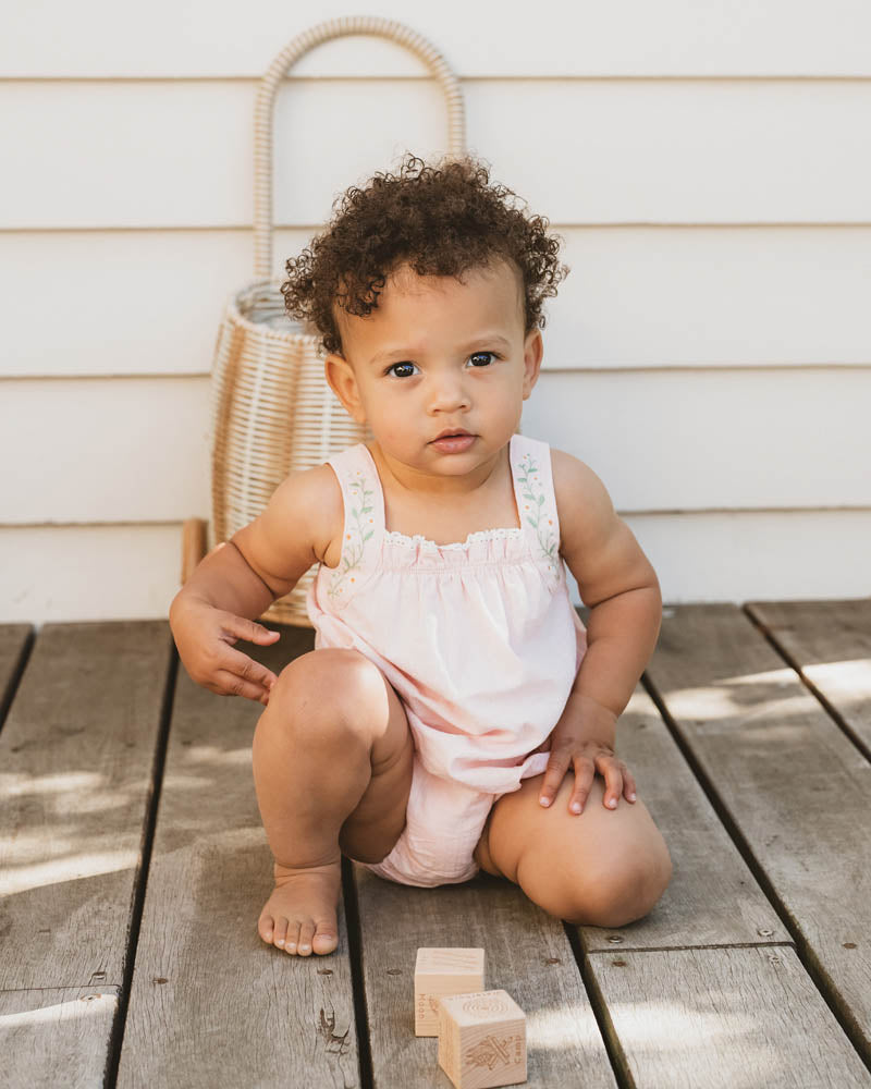 Minihaha Tess Embroderie Strap Bodysuit Pale Pink